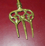 Antique 18.5" Long Solid Brass "Homeward" Toasting Fork Fireplace Tool