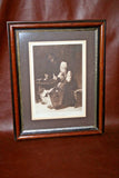 Antique Wood Framed C. Bisschop Dutch Art Print "Beside the Cradle" - Braun & Co