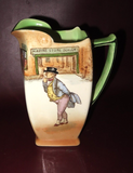 Antique 8" Tall Royal Doulton Dickens Ware "Mr. Pickwick" Art Pottery Pitcher