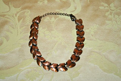 Vintage Unusual Small 16" Long Adjustable Copper Choker Necklace