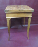 Antique 21" French Flip Leaf Wooden Single Drawer Occasional End Table c. 1900