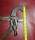 Antique 26" Long Unusual Large Cast Iron Adjustable Wrench Farm Tool