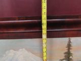Antique American Empire Mahogany Framed Oil on Board Tahoma Mt Rainier c. 1920