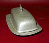 Antique 7.5" Long Stieff American Pewter Lidded Covered Butter Dish - ATC P46