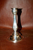 Pair Antique Elegant Baldwin Style Silverplate on Brass 7.5" Candlestick Holders