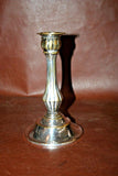 Pair Antique Elegant Baldwin Style Silverplate on Brass 7.5" Candlestick Holders