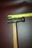 Antique Asian Style Iron Coin Die Hammer w/ 24" Long Wooden Handle