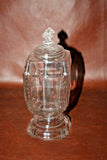 RARE Antique Ornate Early 20th Century Large Etched Glass Cream & Lidded Sugar
