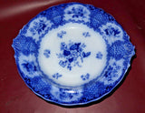 Antique William & Brownfield 11" Flow Blue English Viola Pattern Covered Dish