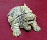 Antique Chinese Asian Style Highly Detailed Hand Carved Soapstone Dragon Turtle