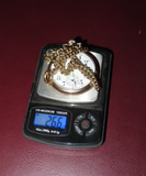 Antique Working Hampden Model 5 Open Face 12s 7-Jewel Pocket Watch w/ Fob Chain