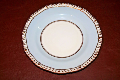 Wedgwood Fine China Baby Blue & White Dinner Plate Ruffled Gilt Lip Pattern 5233