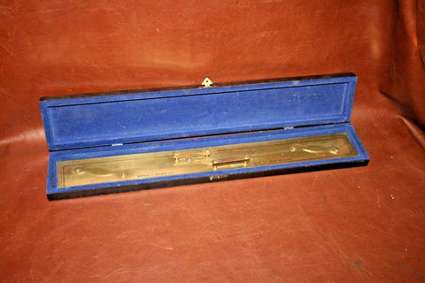 Antique Kelvin Hughes 24" Brass Parallel Ruler Nautical Navigation Tool in Box