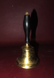 Antique 6.5" Long Brass School House Dinner Call Bell w/ Black Lacquered Handle
