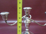 Vintage Pair Gorham Silver Electroplate YC3000 3-Branch Candelabra Candlesticks