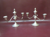 Vintage Pair Gorham Silver Electroplate YC3000 3-Branch Candelabra Candlesticks