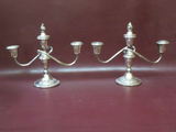 Vintage Pair Gorham Silver Electroplate YC3000 3-Branch Candelabra Candlesticks