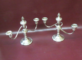 Vintage Pair Gorham Silver Electroplate YC3000 3-Branch Candelabra Candlesticks