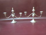 Vintage Pair Gorham Silver Electroplate YC3000 3-Branch Candelabra Candlesticks