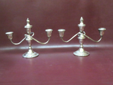 Vintage Pair Gorham Silver Electroplate YC3000 3-Branch Candelabra Candlesticks