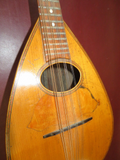 Vintage 23.5" Long HUB 68 TV Inlaid & Layered Laminated Wood Bowlback Mandolin