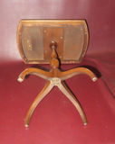 Antique Small Crotch-Cut Mahogany 4-Legged Pedestal Base Occasional End Table