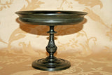 Antique Solid Bronze 8x6" Pedestal Compote Plate w/ Embossed Angel Center Image