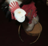 Hoop Dancer Native American Navajo Wood Feather Fur Leather Kachina Doll - As-Is
