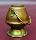 Vintage 1.5" Miniature Copper & Brass Doll Furniture Coal Scuttle Pot w/ Handle