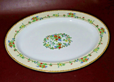 Vintage 16" Noritake Fine Japanese China Large Serving Platter w/ Floral Decor