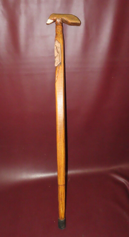 Vintage 37" Hand Carved Indian Face Arts & Crafts Style Wood Walking Stick Cane