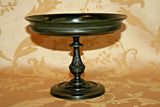 Antique Solid Bronze 8x6" Pedestal Compote Plate w/ Embossed Angel Center Image