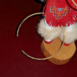 Hoop Dancer Native American Navajo Wood Feather Fur Leather Kachina Doll - As-Is