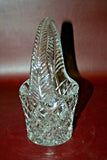 Vintage 9" Soviet Russian Diamond Pattern 24% Leaded Crystal Basket w/ Handle