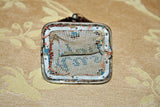 Antique Small Blue German Beaded Coin Purse - Aus Liebe "Of Love" - Sold As-Is