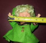 Collectible 12" Tall Kaysam Drinks & Wets Baby Girl Doll in Green Dress w/ Hat