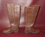 Ladies' "G by Guess" Brown Leather Knee-High Zipper Boot - Size 6M