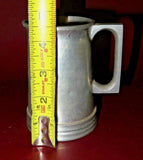 Vintage 4.5" Tall Swatow Nkheung Half Pint Glass Bottom Chinese Pewter Mug Stein