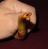 Antique Hand Carved Austrian Meerschaum Bent Billiard Smoking Pipe in Lined Case