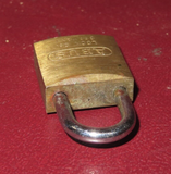 Vintage Small 1.75" ABUS Lock Co Brass Padlock No. 65/25 & Key - Made in Germany