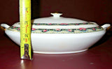 Vintage Penn China Double Handle Lidded Tureen Serving Dish w/ 18kt Gold Trim