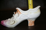 Vintage Fine German Porcelain Pink, Orange & Gilt 8" Long Shoe Planter - 1931