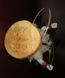Hoop Dancer Native American Navajo Wood Feather Fur Leather Kachina Doll - As-Is