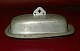 Antique 7.5" Long Stieff American Pewter Lidded Covered Butter Dish - ATC P46