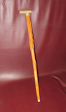 Vintage 38" Hand Carved Spooky Face Arts & Crafts Style Wood Walking Stick Cane