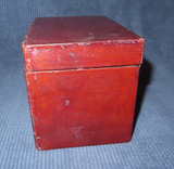 Vintage Burgundy Leather Covered Flip Lid Faux Book Shaped Flip Lid Photo Box