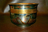 Set of 3 Modern 5-8" Brass Nesting Planter Bowls w/ Swan Decor Images