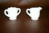 Fancy Vintage 2.5" Tall Milk Glass Cream & Sugar Set