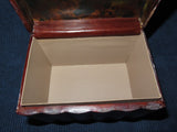 Vintage Burgundy Leather Covered Flip Lid Faux Book Shaped Flip Lid Photo Box