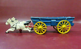 Vintage Reproduction 12" Long Hand Painted Cast Iron Horse Drawn Cart Toy